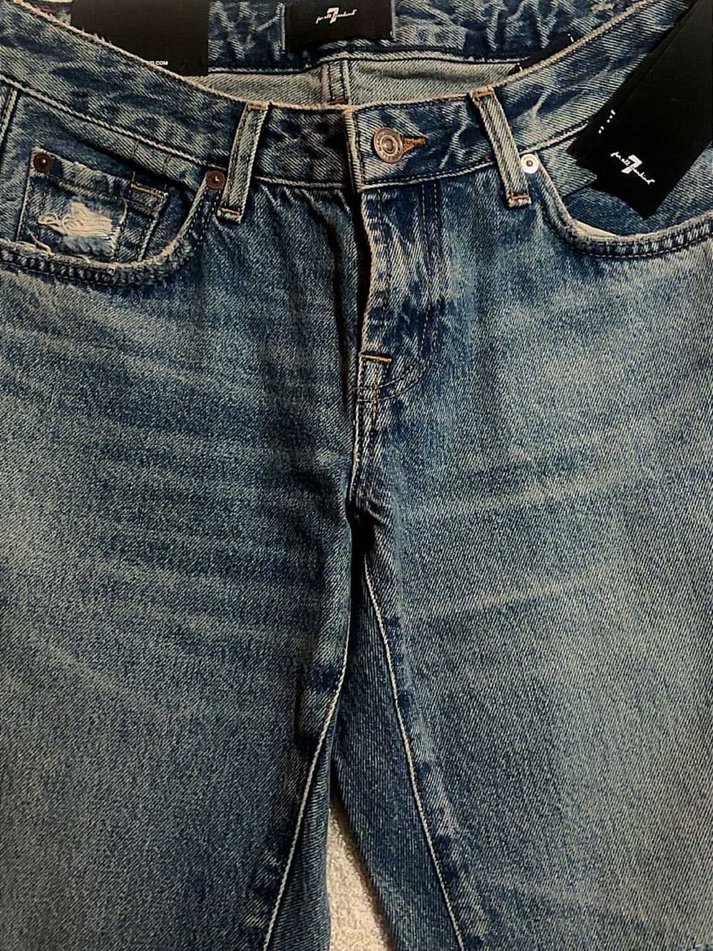 7 for all man kind Low  straight wave woman’s denim jeans .